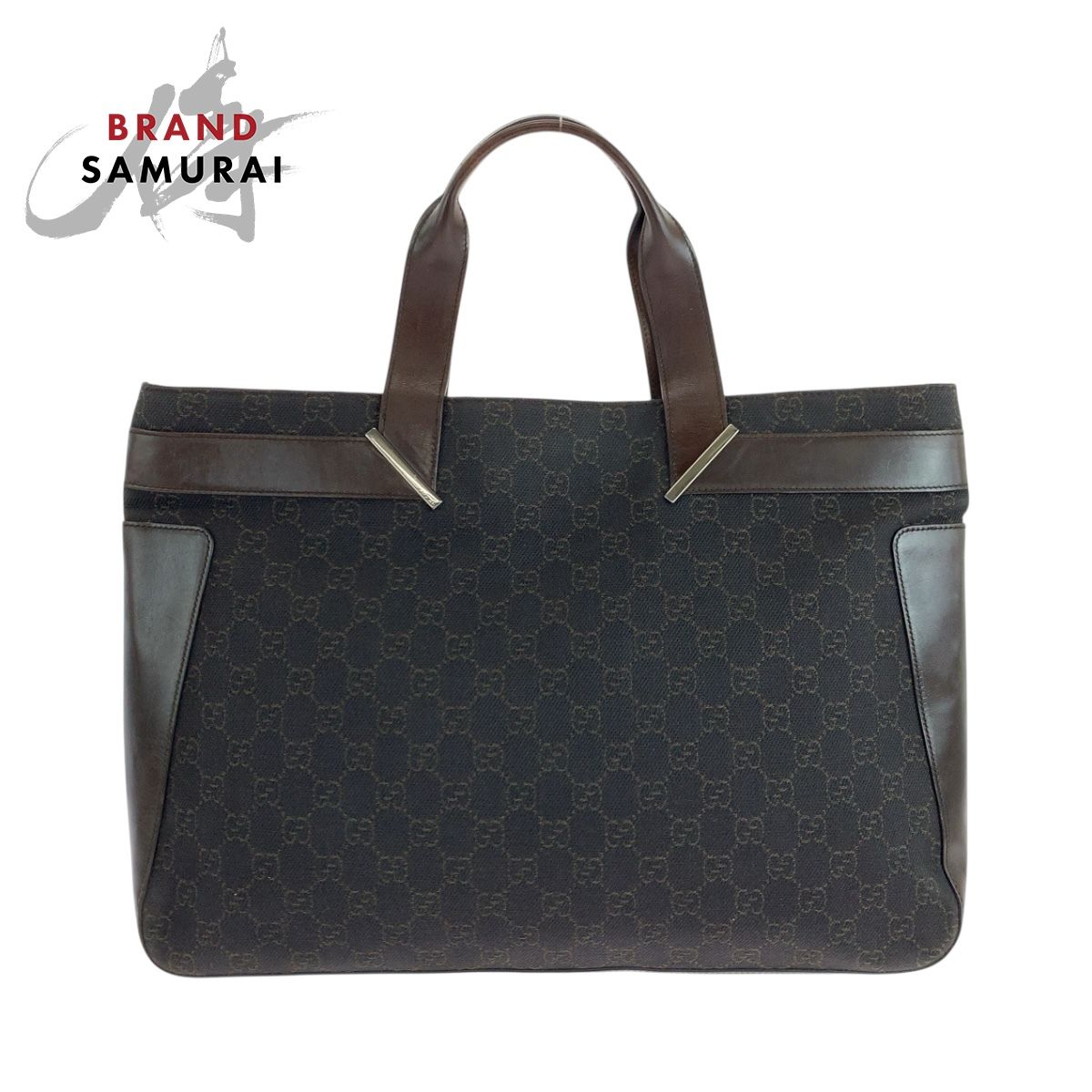 美品 GUCCI グッチ ダークブラウン シルバー金具 GGキャンバス 73982 