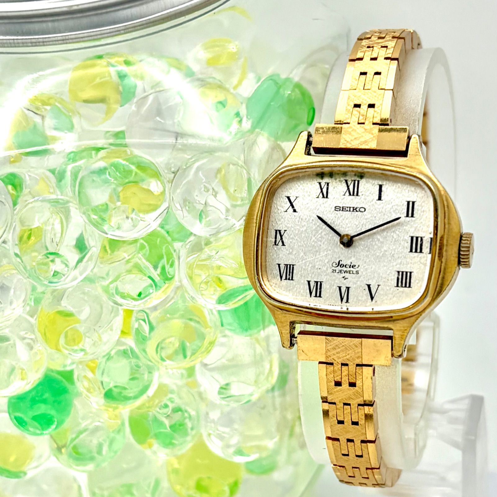 稼働】SEIKO セイコー Socie ソシエ 機械式 手巻き ゴールド ローマン