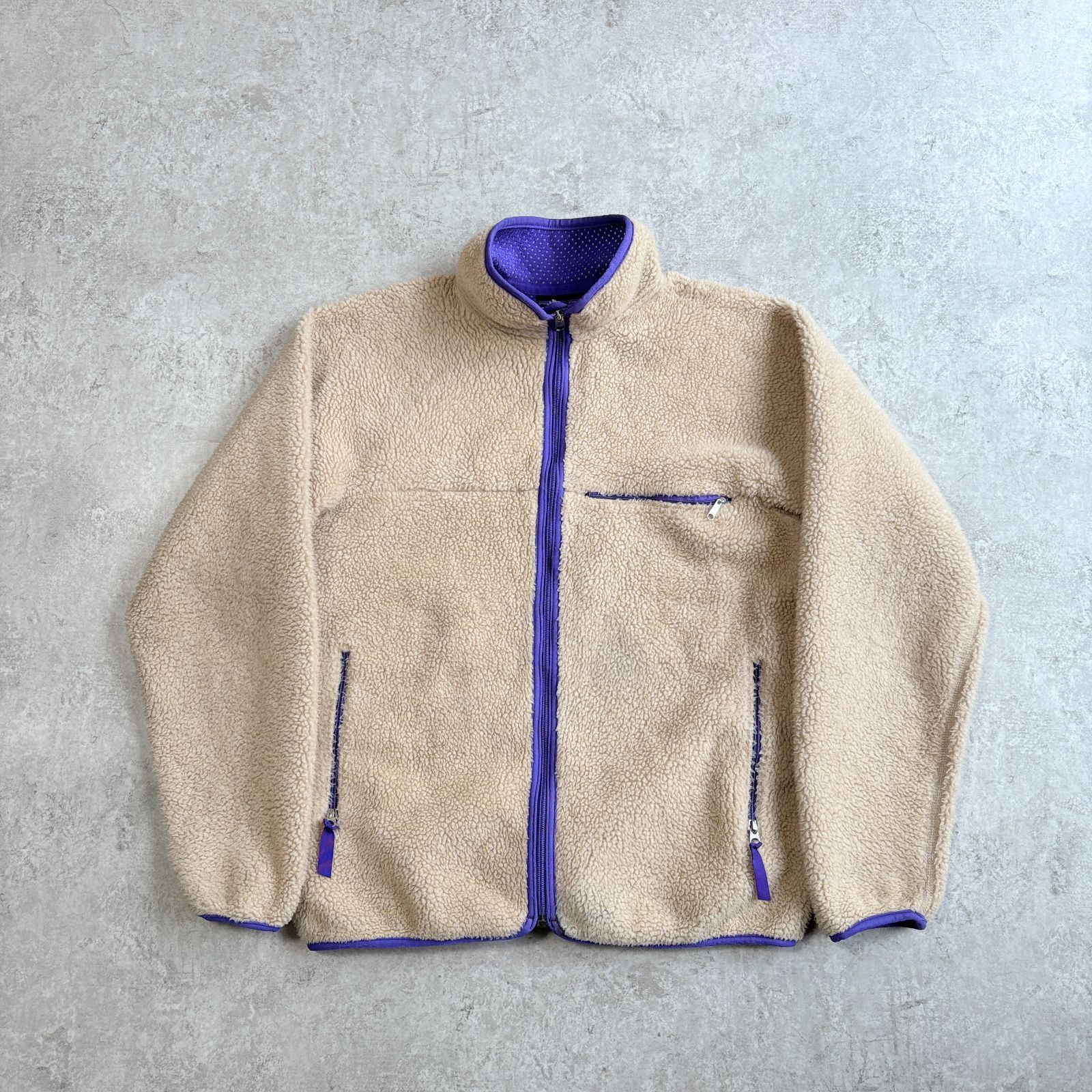 80~90s USA製 patagonia ”No snow” Baby Retro Cardigan 【 lightbeige
