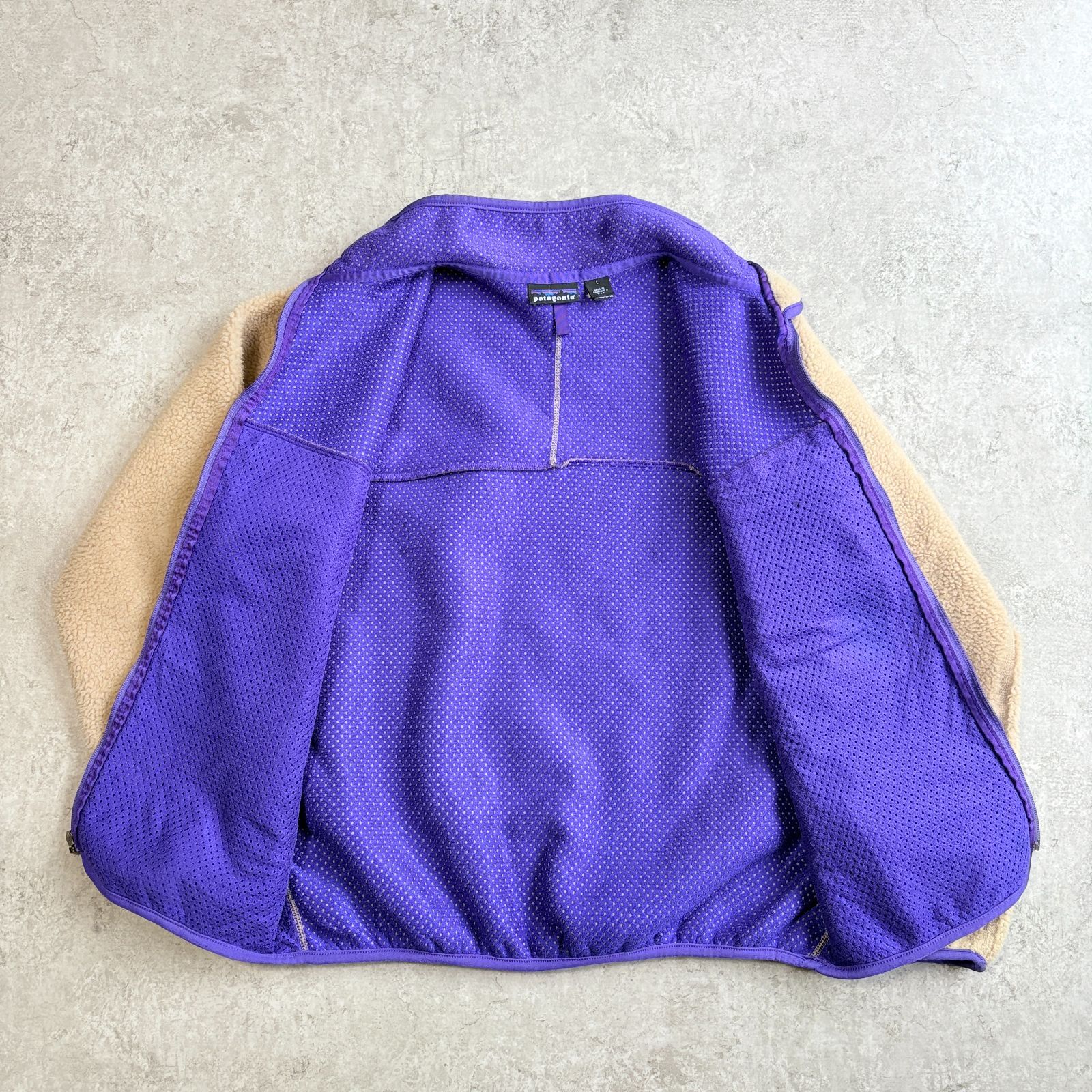 80~90s USA製 patagonia ”No snow” Baby Retro Cardigan 【 lightbeige