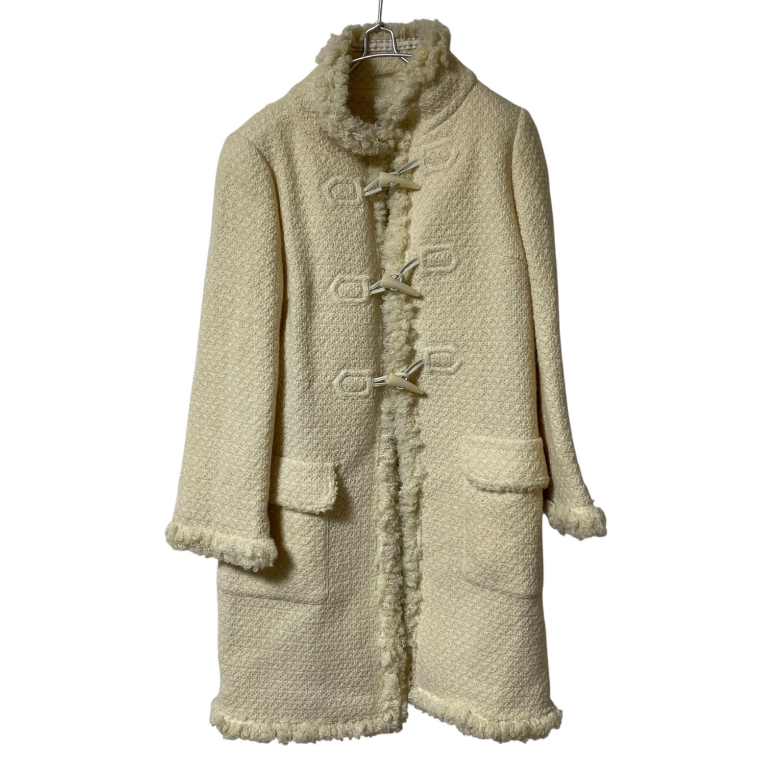美品】Rene ルネ ツイードダッフルコート アンゴラ混 アイボリー