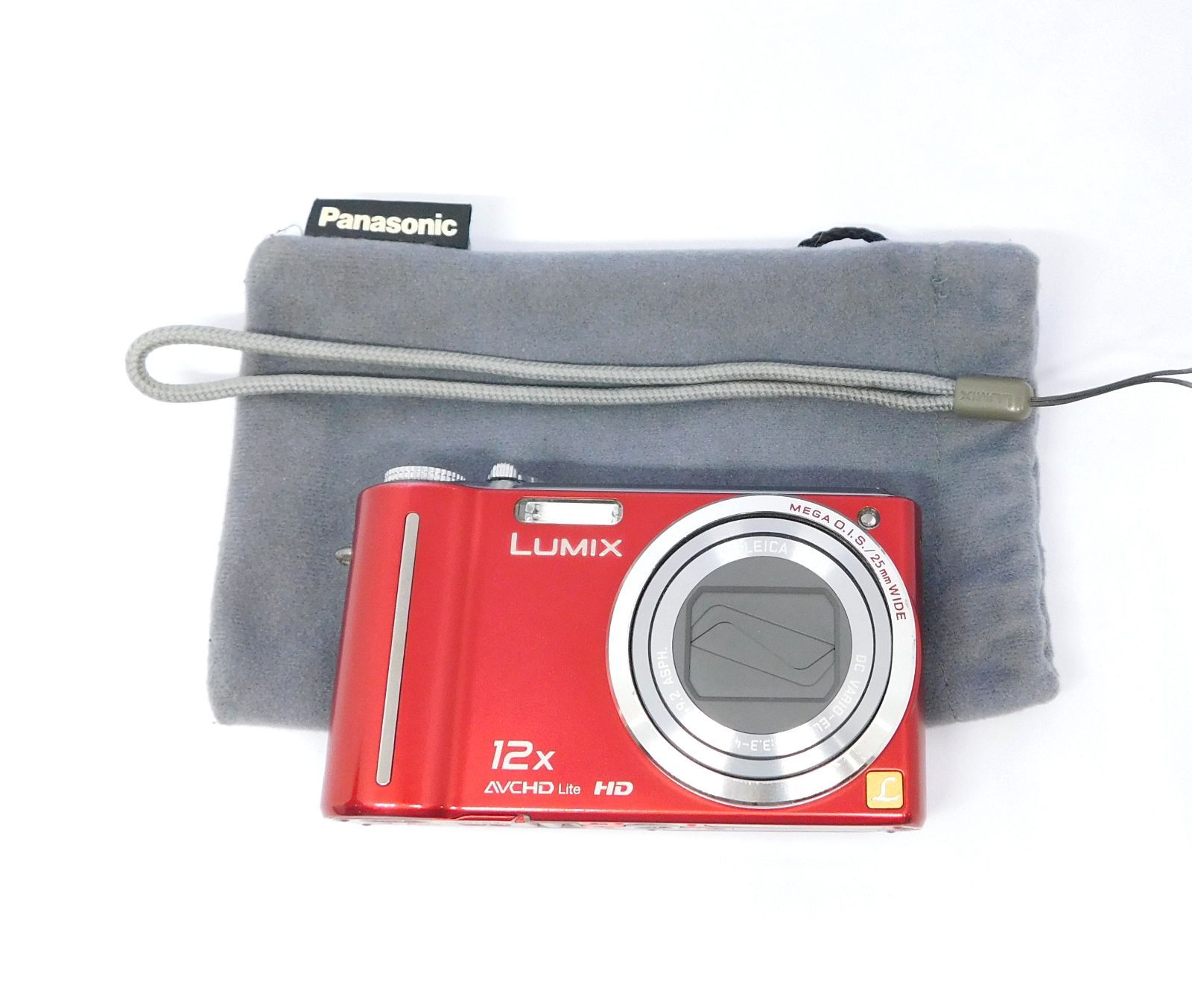 CCD搭載機】Panasonic LUMIX DMC-TZ7 レッド LEICAレンズ 25mm広角 12