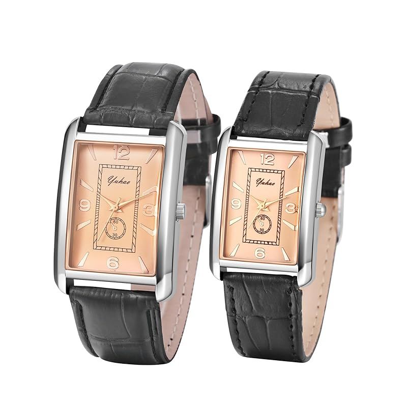 【新品】 ペア腕時計 ペアウォッチ 革ベルト アンティーク ブラック: アナログ表示 防水 クォーツ レジャー ビジネス カップル ファション アクセサリー - 誕生日 記念日 クリスマス バレンタインデー 彼氏彼女 恋人プレゼント