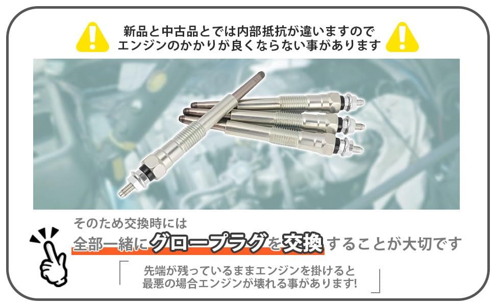トヨタ 用 グロープラグ 4本 ハイエース 100系 KZH120G KZH126G