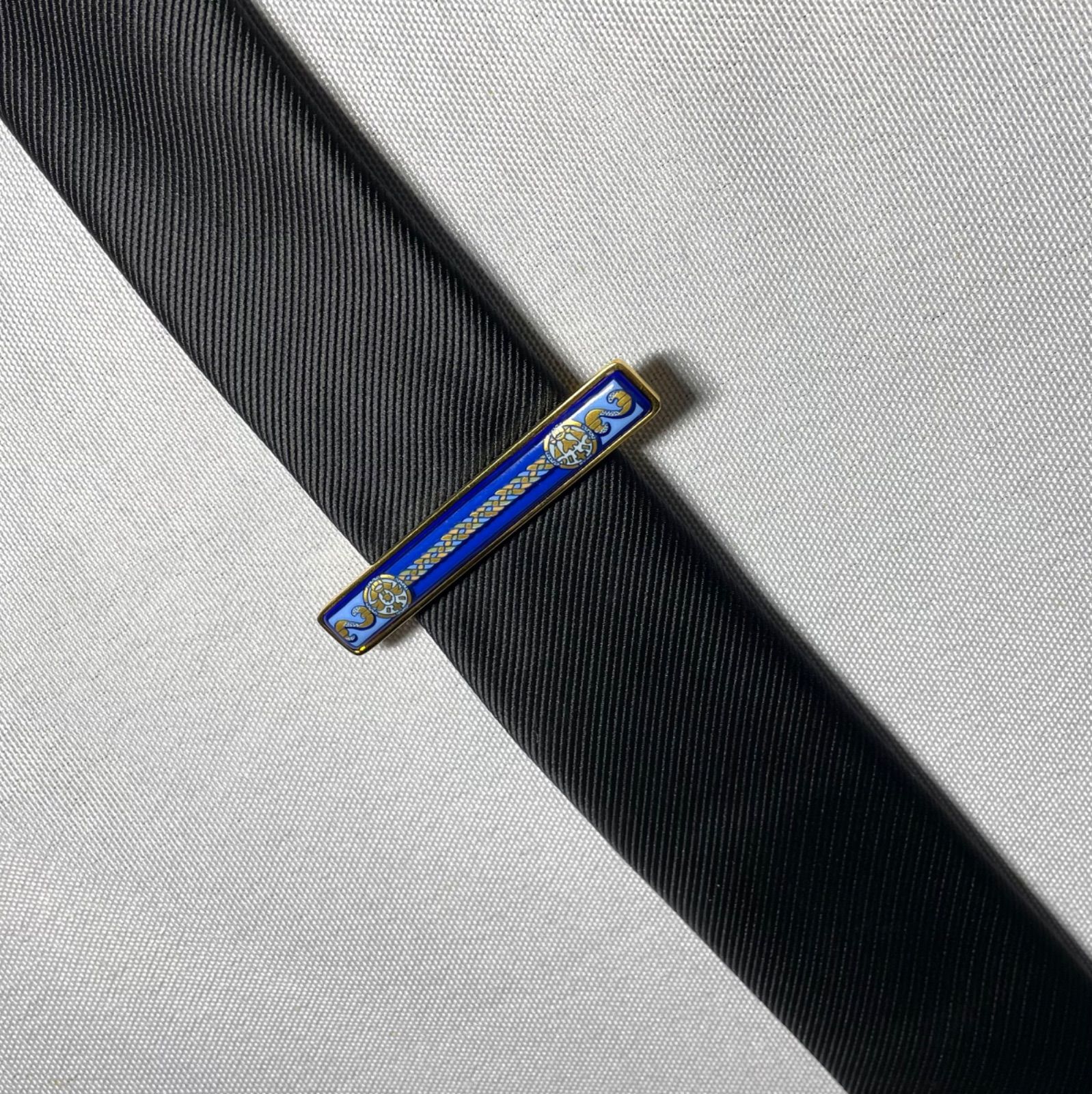 美品 希少 HERMES エルメス エマイユ ブルー&ゴールド ヴィンテージ