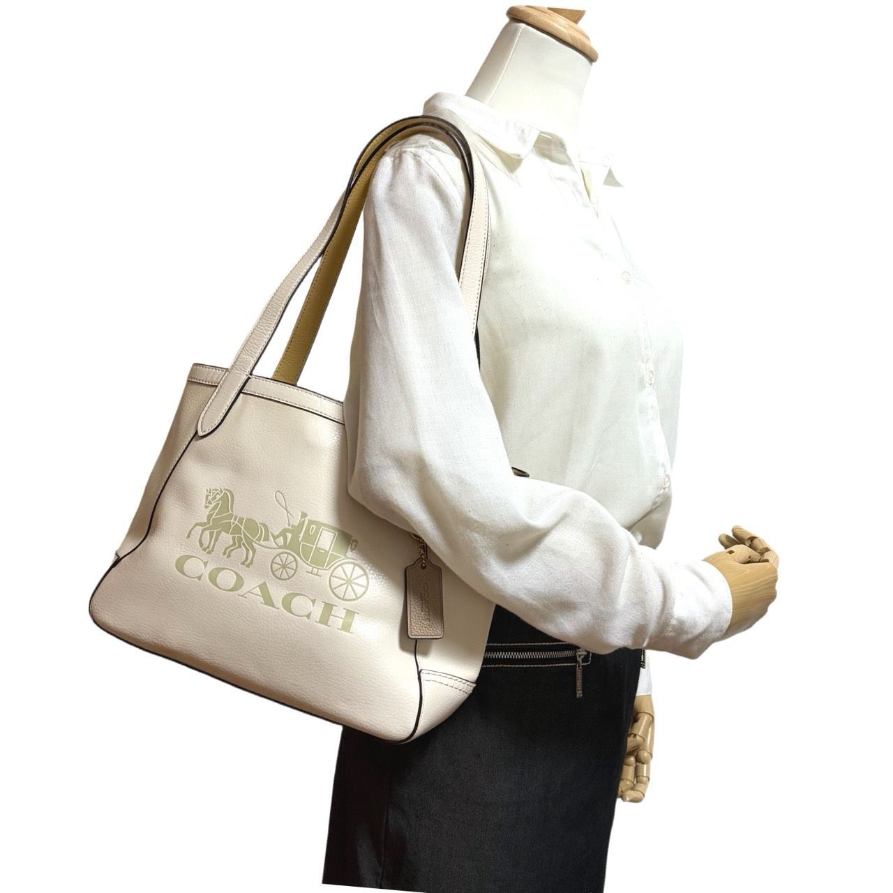 美品✤希少【COACH／コーチ】トートバッグ／肩掛け ホースアンド