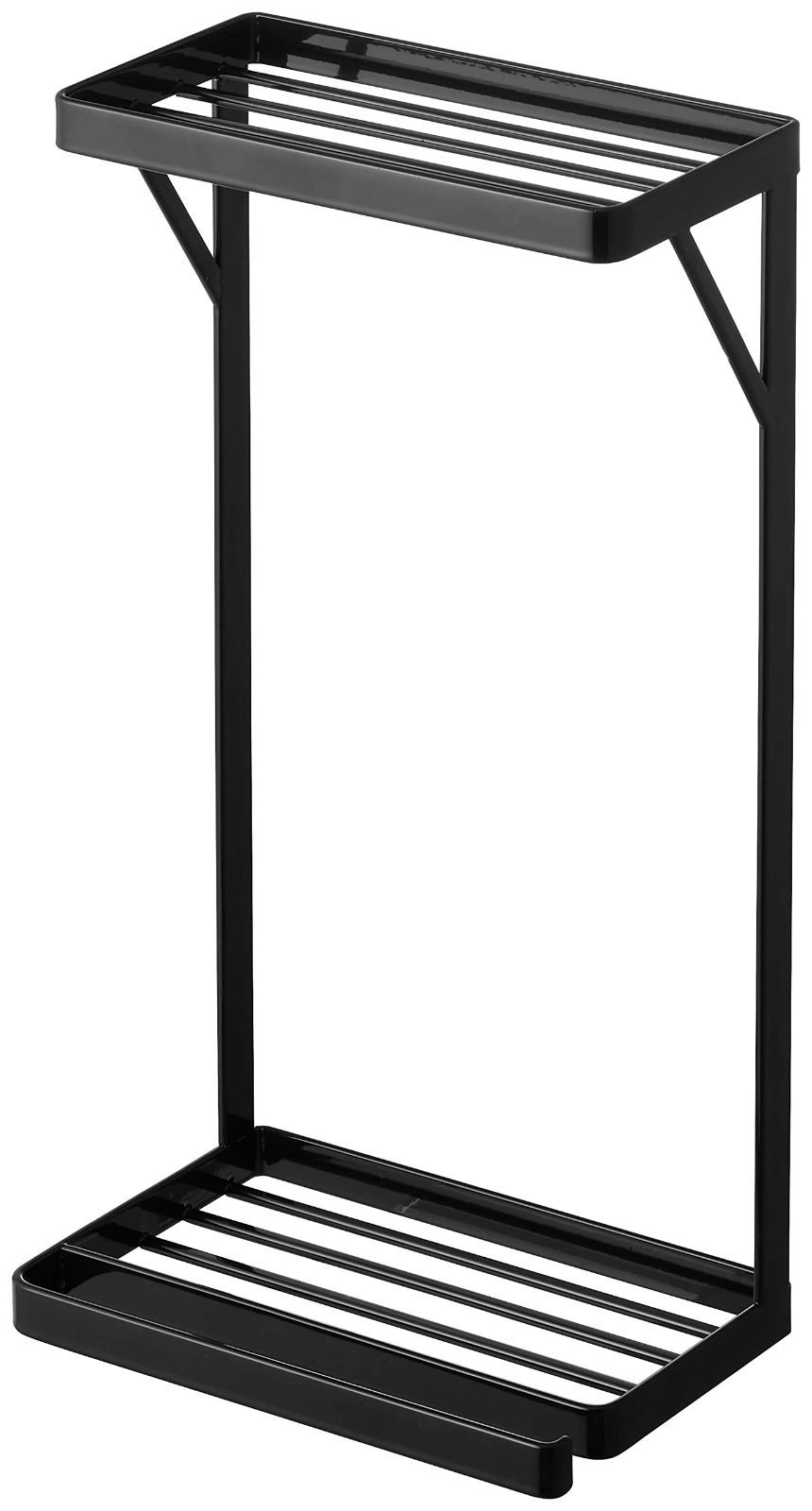 『大特価』 簡単設置 タオルバーに差し込むだけ tower 6626 タワー 約W18×D12.5×H34cm ブラック ２段 ラック 上 タオル掛け 山崎実業(Yamazaki)