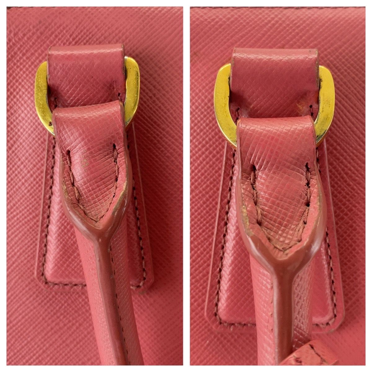 PRADA プラダ サフィアーノ ピンク ゴールド金具 レザー トートバッグ 