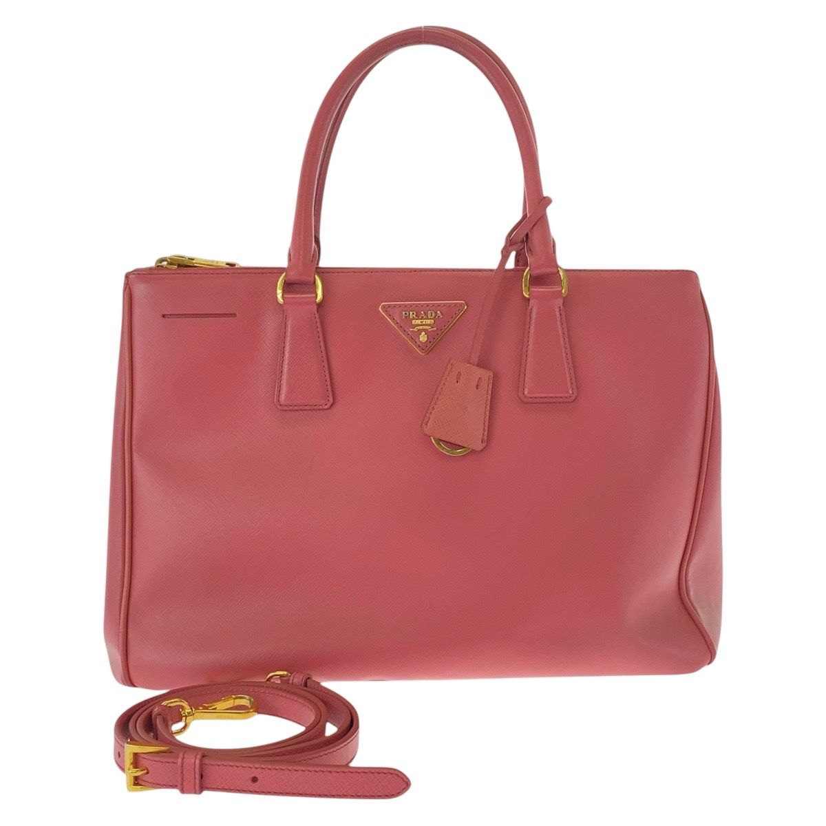 PRADA プラダ サフィアーノ ピンク ゴールド金具 レザー トートバッグ 