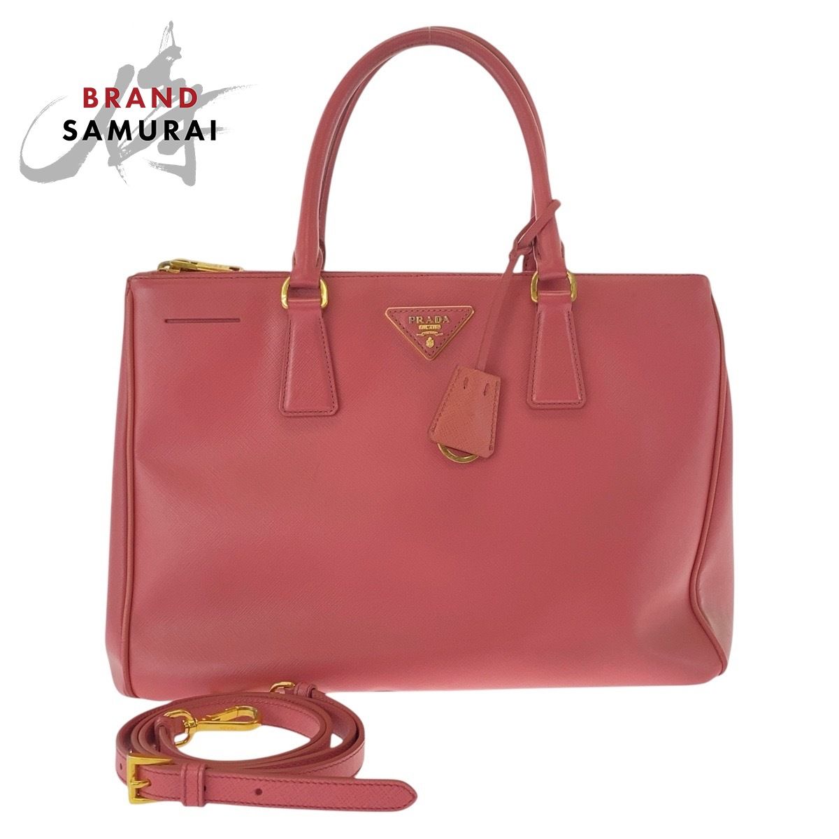 PRADA プラダ サフィアーノ ピンク ゴールド金具 レザー トートバッグ 