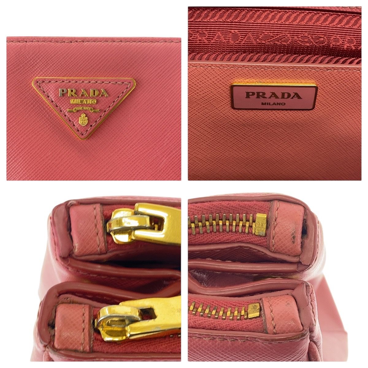 PRADA プラダ サフィアーノ ピンク ゴールド金具 レザー トートバッグ 