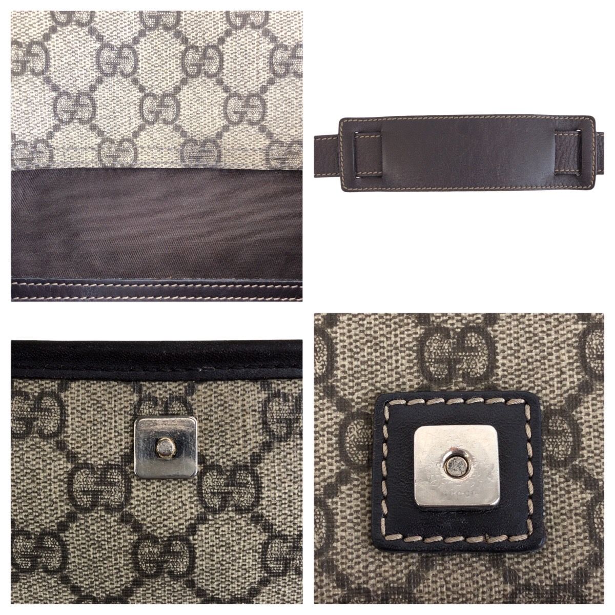 美品 GUCCI グッチ シェリーライン ベージュ ブラウン ゴールド金具 GG 