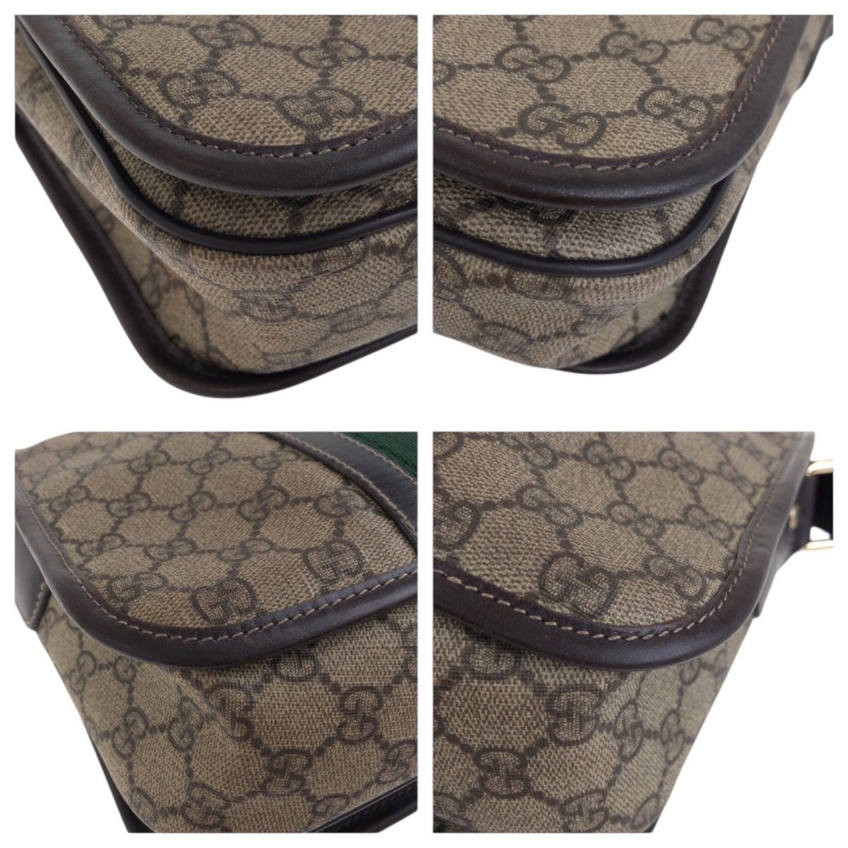 美品 GUCCI グッチ シェリーライン ベージュ ブラウン ゴールド金具 GG 