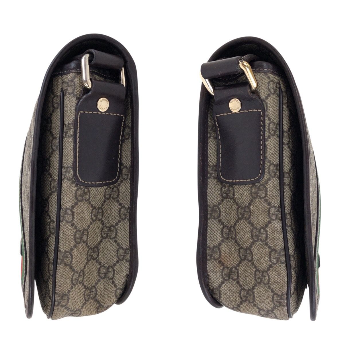 美品 GUCCI グッチ シェリーライン ベージュ ブラウン ゴールド金具 GG 