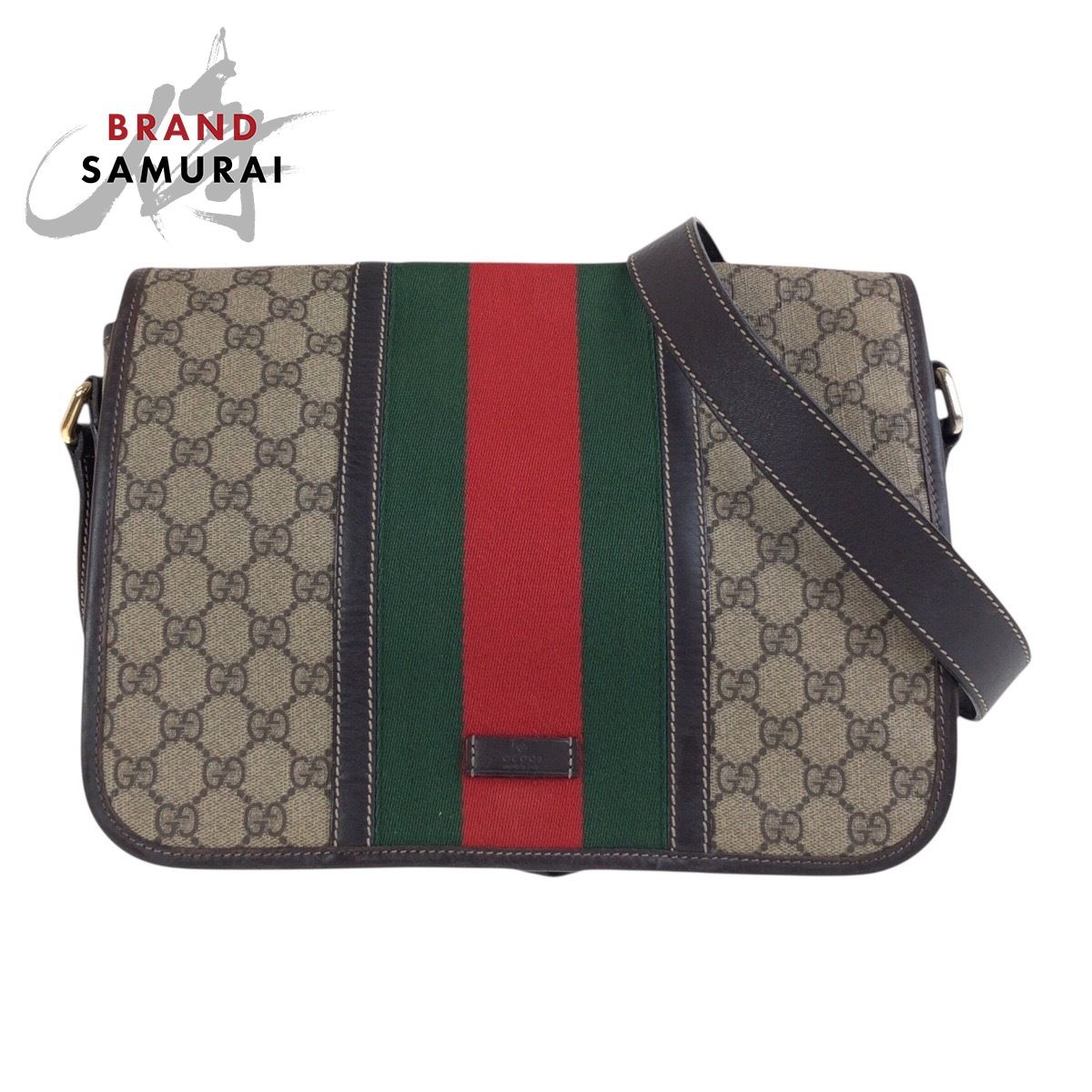 美品 GUCCI グッチ シェリーライン ベージュ ブラウン ゴールド金具 GG 