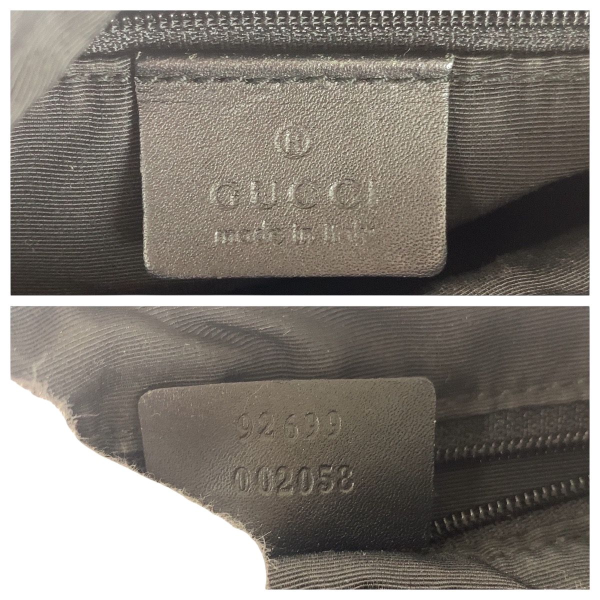GUCCI グッチ グレー ブラック 黒 GGキャンバス/レザー 92699 