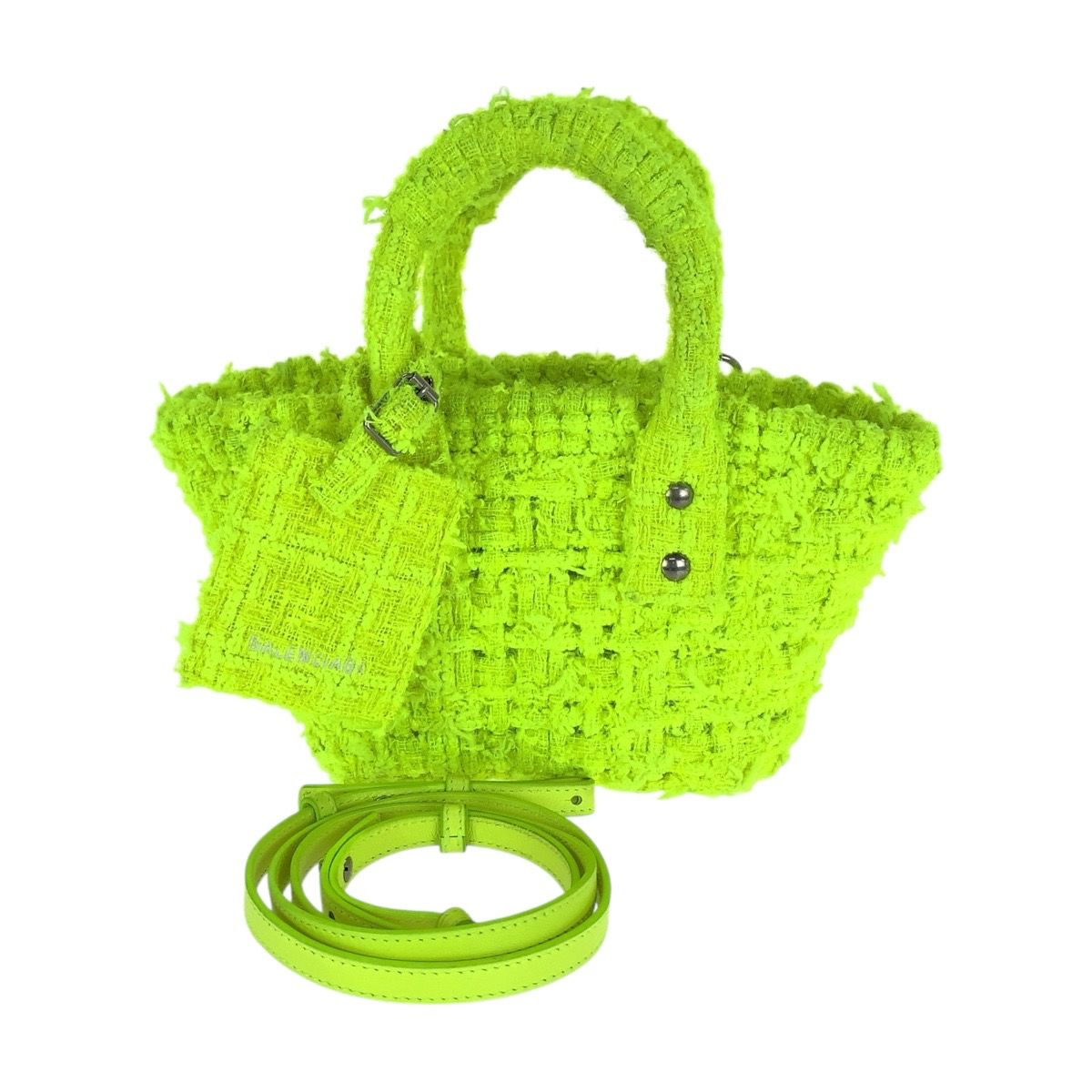 美品 BALENCIAGA バレンシアガ ビストロXXS ネオンイエロー シルバー 