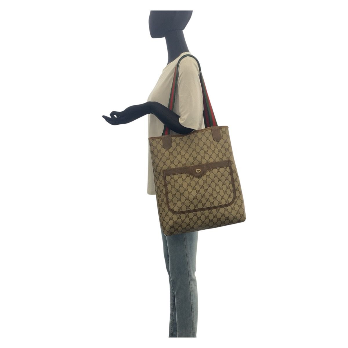 GUCCI グッチ ヴィンテージ オールドグッチ シェリーライン ベージュ 