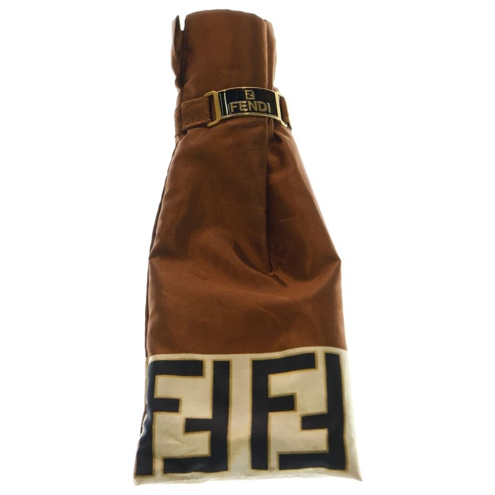 FENDI (フェンディ) FFロゴ アンブレラ 折りたたみ傘 ブラウン