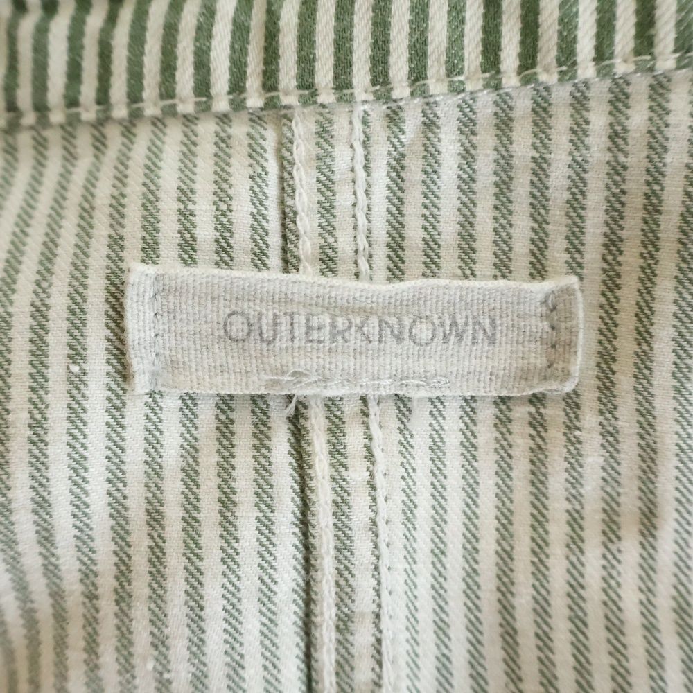 OUTERKNOWN (アウターノウン) ストライプ コットンジャンプスーツ 