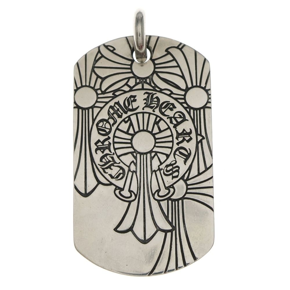 CHROME HEARTS (クロムハーツ) D TAG LRG GOD BLESS ゴットブレスドッグタグ ラージ ペンダントトップ シルバー