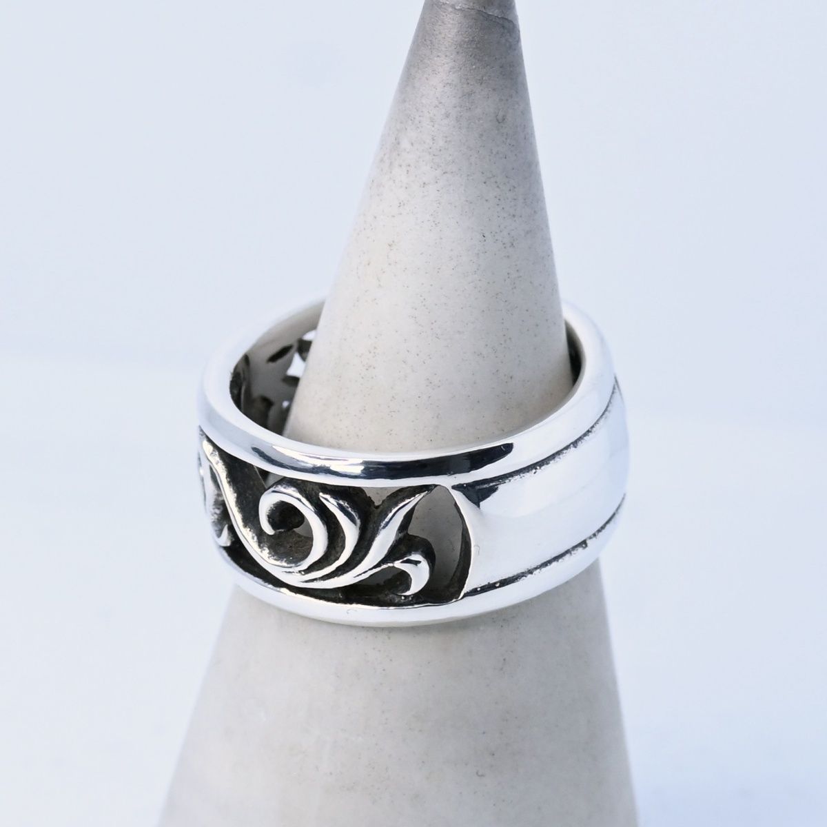 【研磨済】SAAD リング 20号 シルバー925 唐草 サード