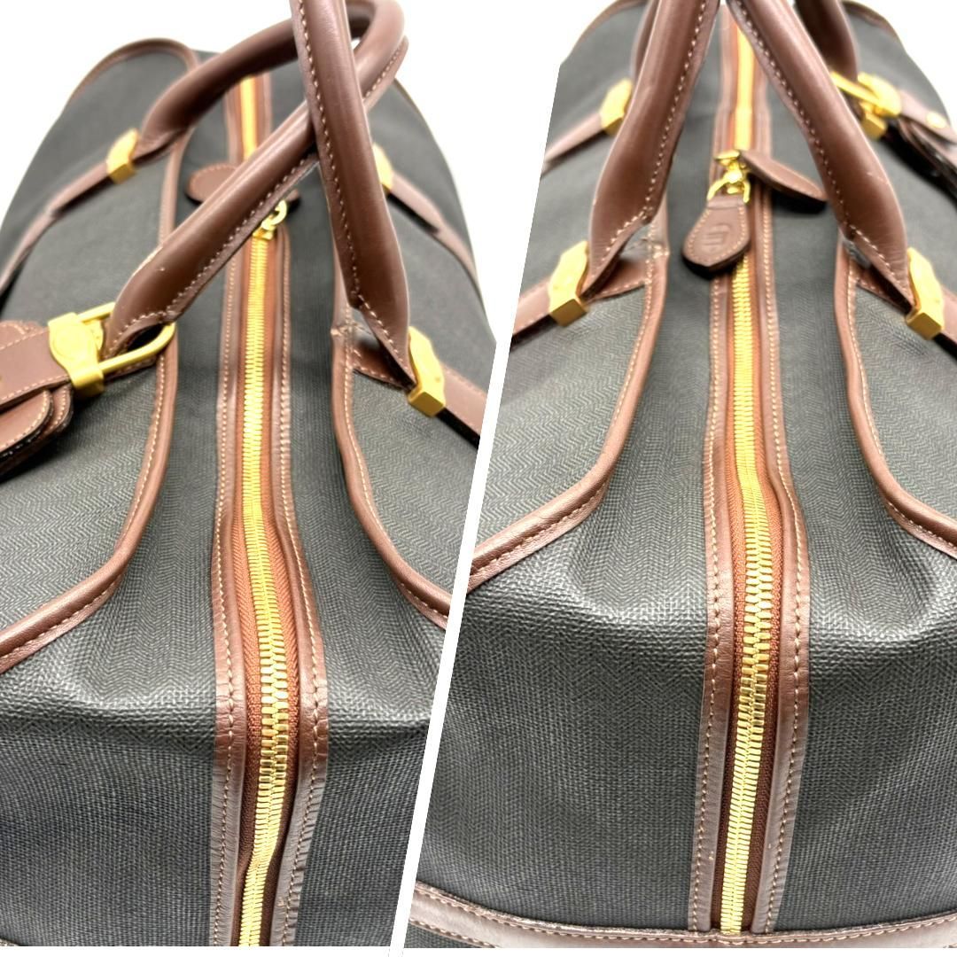 Dunhill ダンヒル PVC×レザー ボストンバッグ 大容量 旅行バッグ