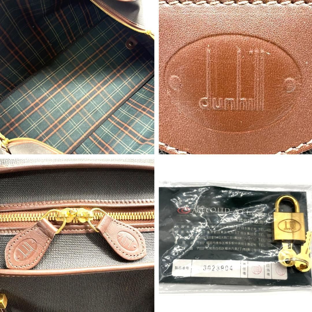 Dunhill ダンヒル PVC×レザー ボストンバッグ 大容量 旅行バッグ