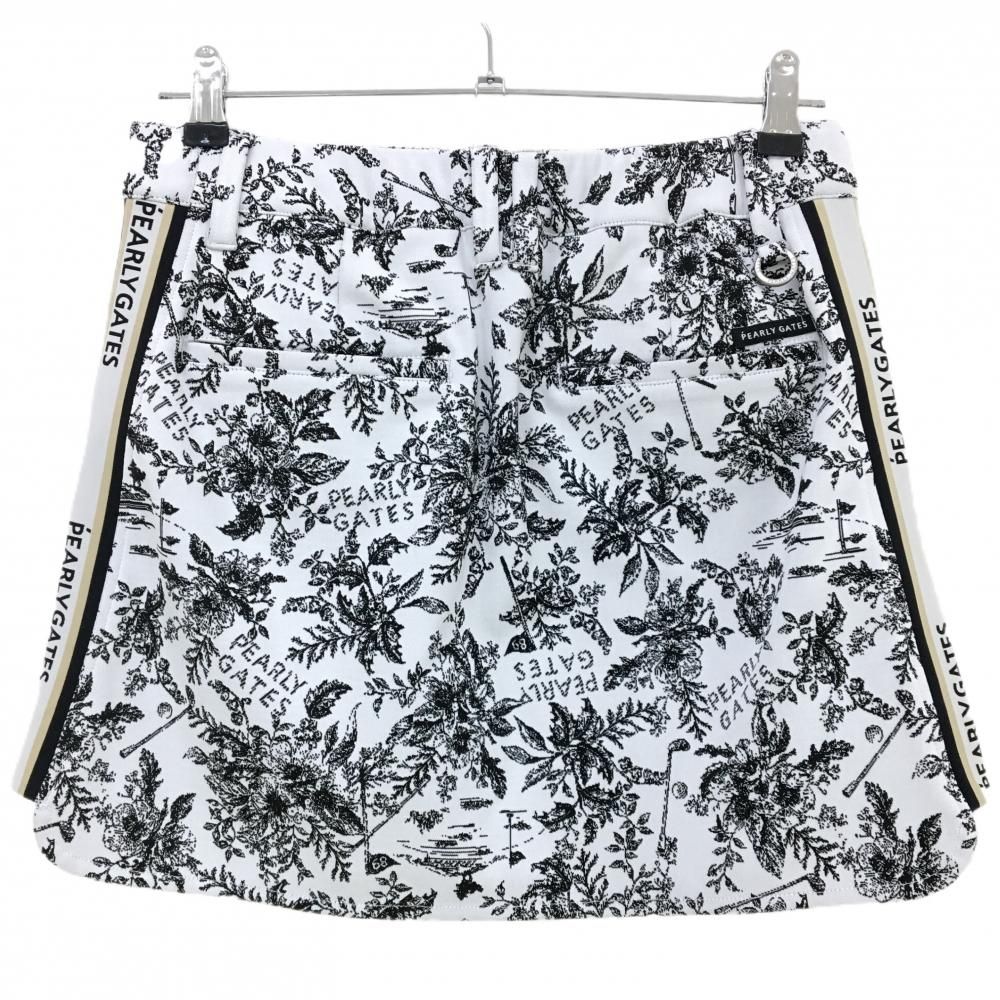 PEARLY GATES ゴルフスカート 白黒ストライプ パーリーゲイツ スカート 白×ブルー×ネイビー 一部斜めストライプ