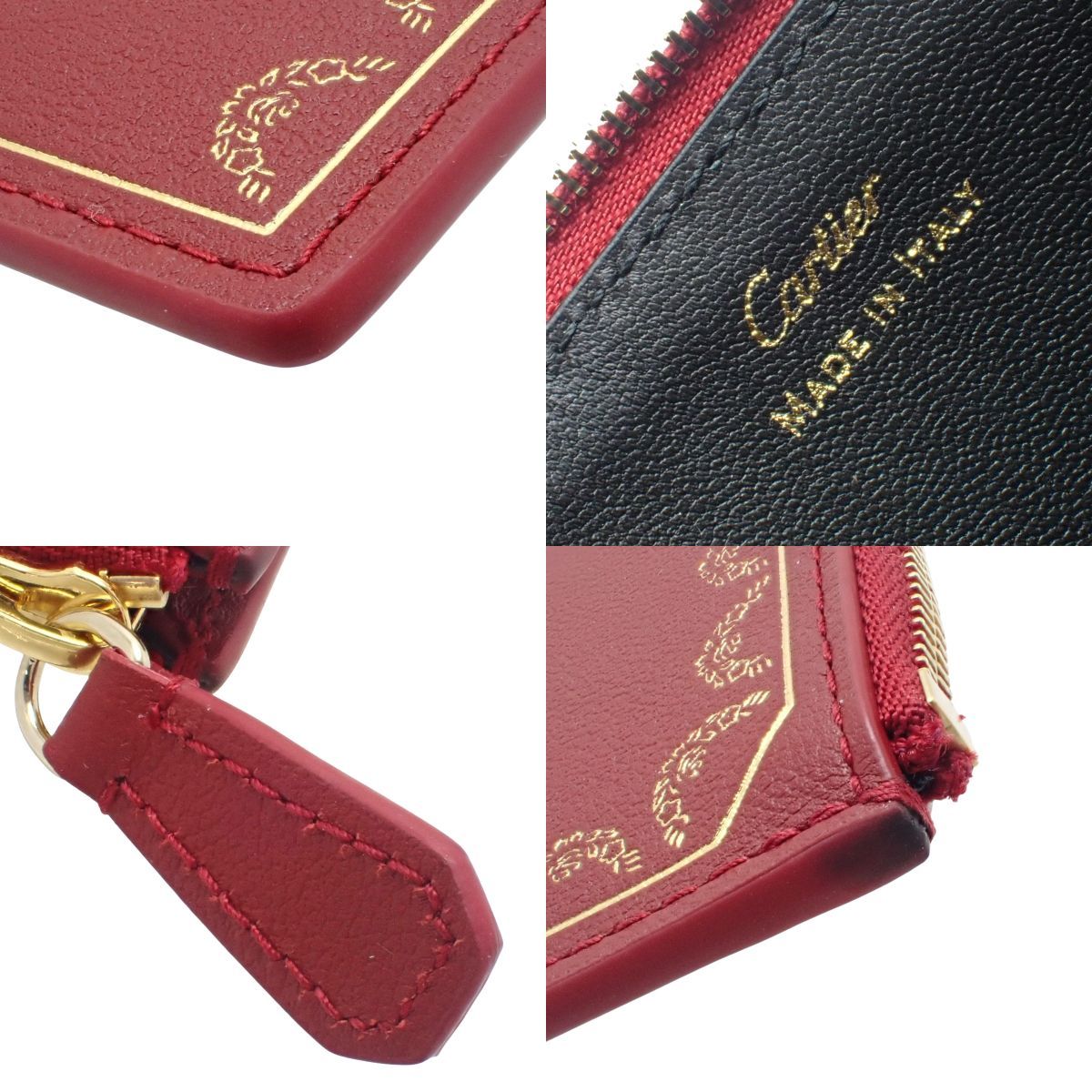 CARTIER(カルティエ) ガーランド ドゥ カルティエ フラグメントケース カードケース ミニ財布 ウォレット 小物 カーフ ボルドー ゴールド金 ゴールド金具 L3001721 ユニセックス 40802182685【中古】【アラモード】 CARTIER(カルティエ) ガーランド ドゥ カルティエ フラグメントケース
