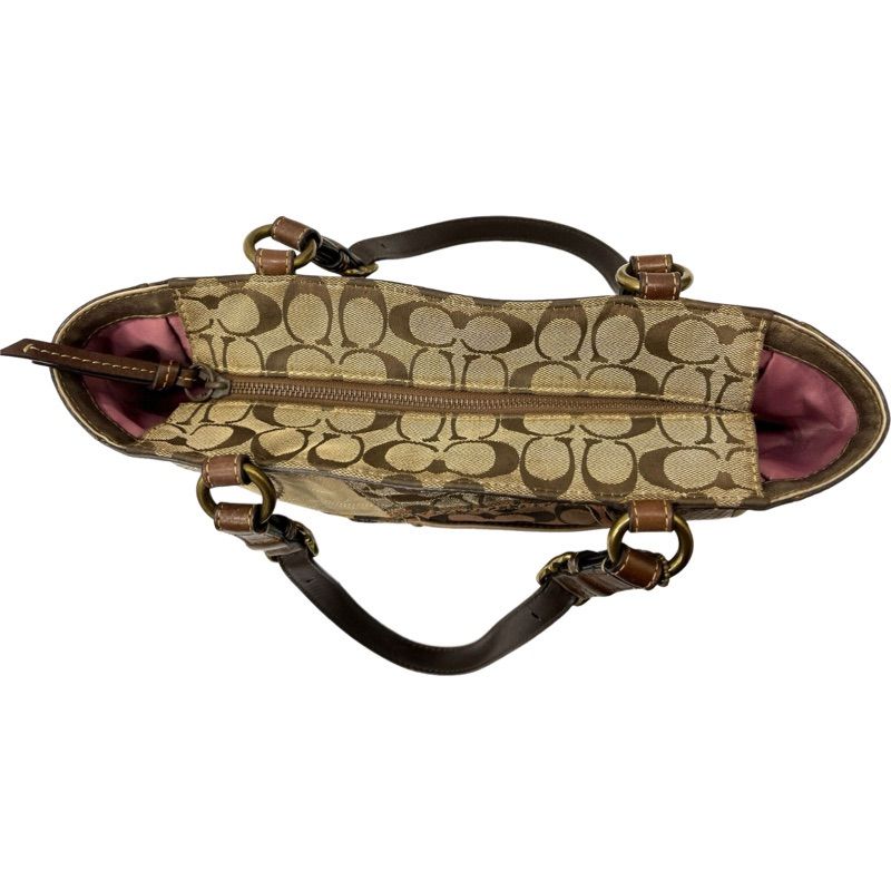 COACH コーチ トートバッグ パッチワーク 豹柄 キャンバスレザー 12902