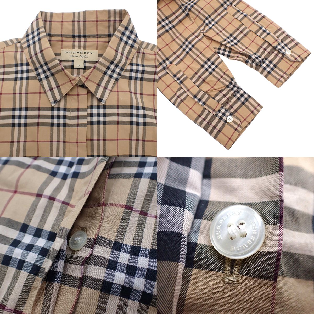 BURBERRY(バーバリー) ノバチェック シャツ シャツ/ブラウス 長袖 トップス アパレル ファッション M コットン ブラウン茶 ベージュ 4073856 レディース 40802169704【中古】【アラモード】 BURBERRY(バーバリー) ノバチェック シャツ シャツ/ブラウス 長袖