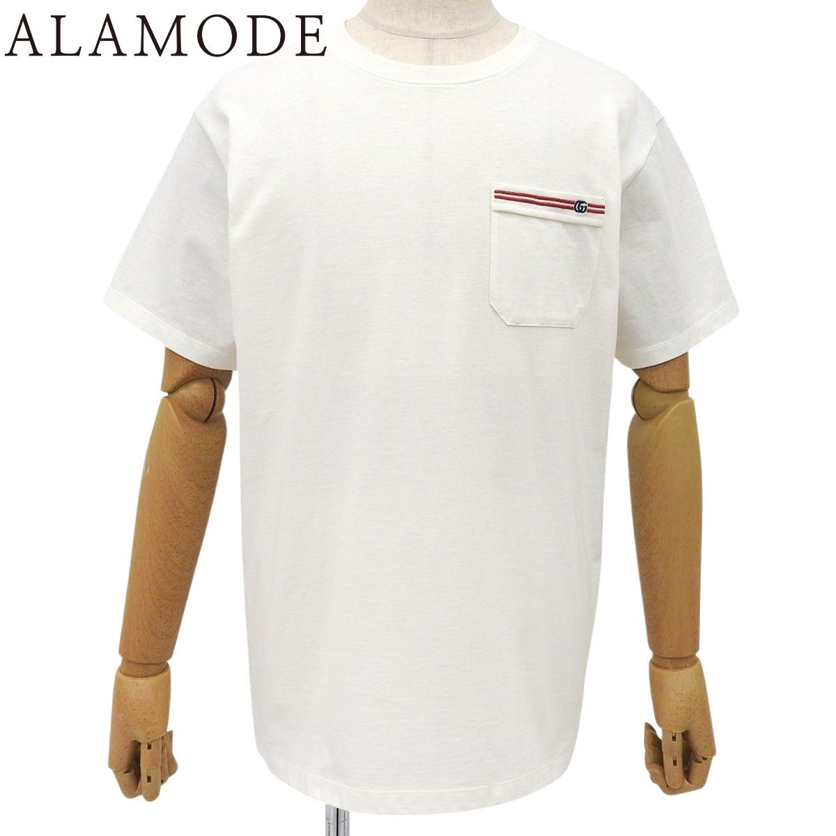 GUCCI(グッチ) エンブロダイリー Tシャツ GG S コットン アイボリー 
