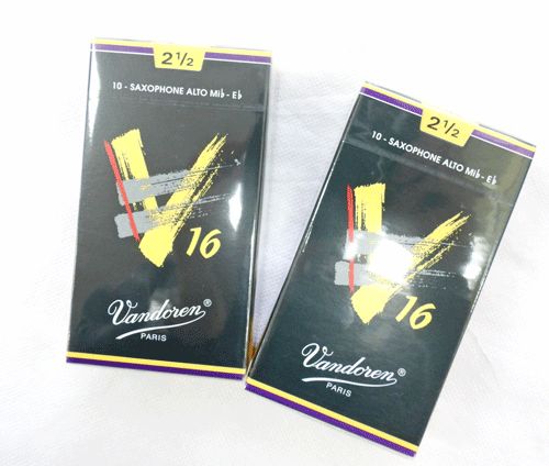 バンドーレン)アルトサックスリード　V16　2.5番×2箱セット！＜人気商品！＞【送料無料！！】