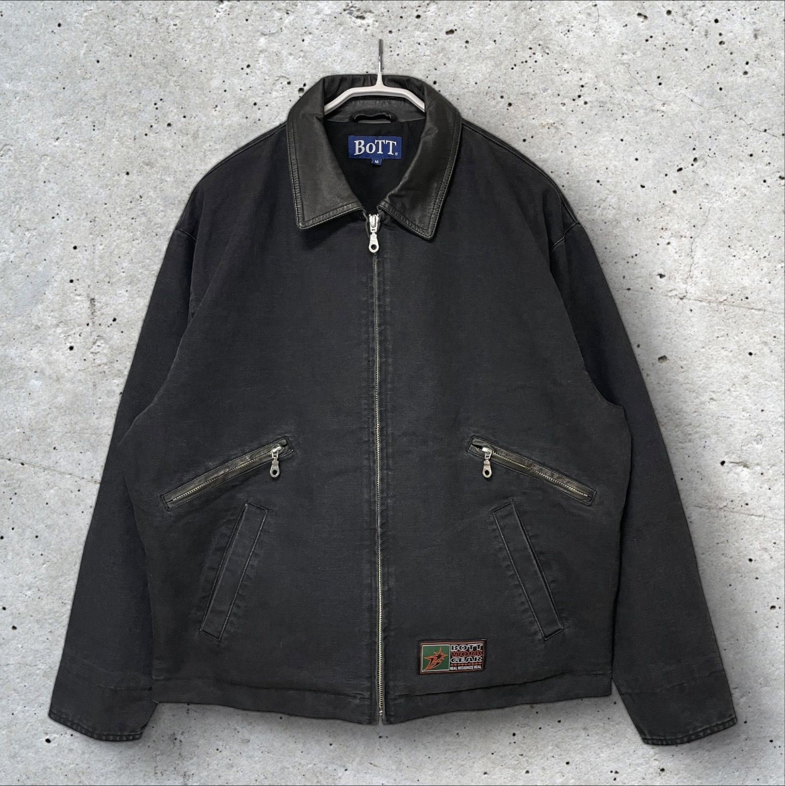 定価:49500円 BOTT Leather Collar Work Jacket 261BoTT03 BLACK M