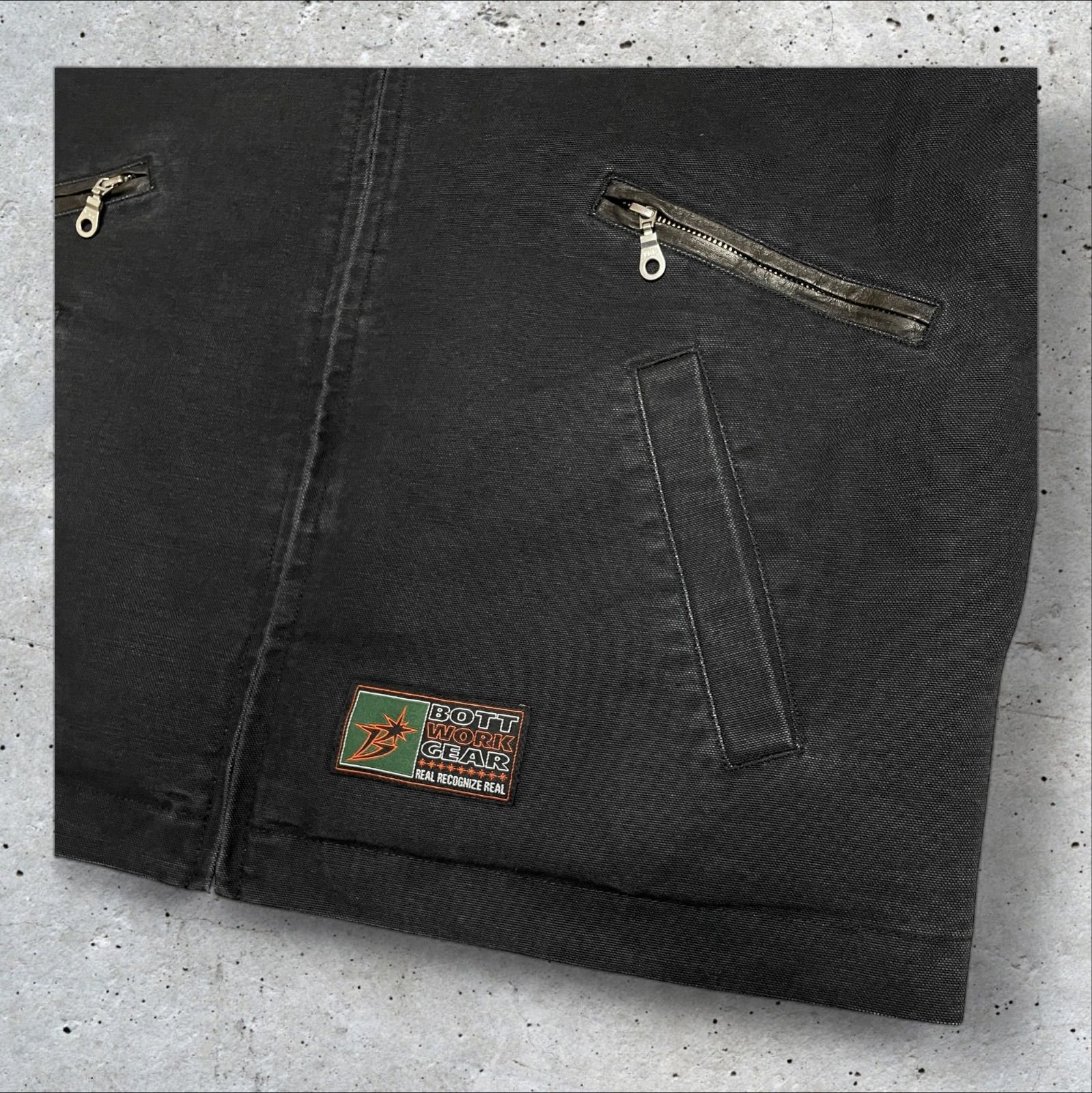 定価:49500円 BOTT Leather Collar Work Jacket 261BoTT03 BLACK M 
