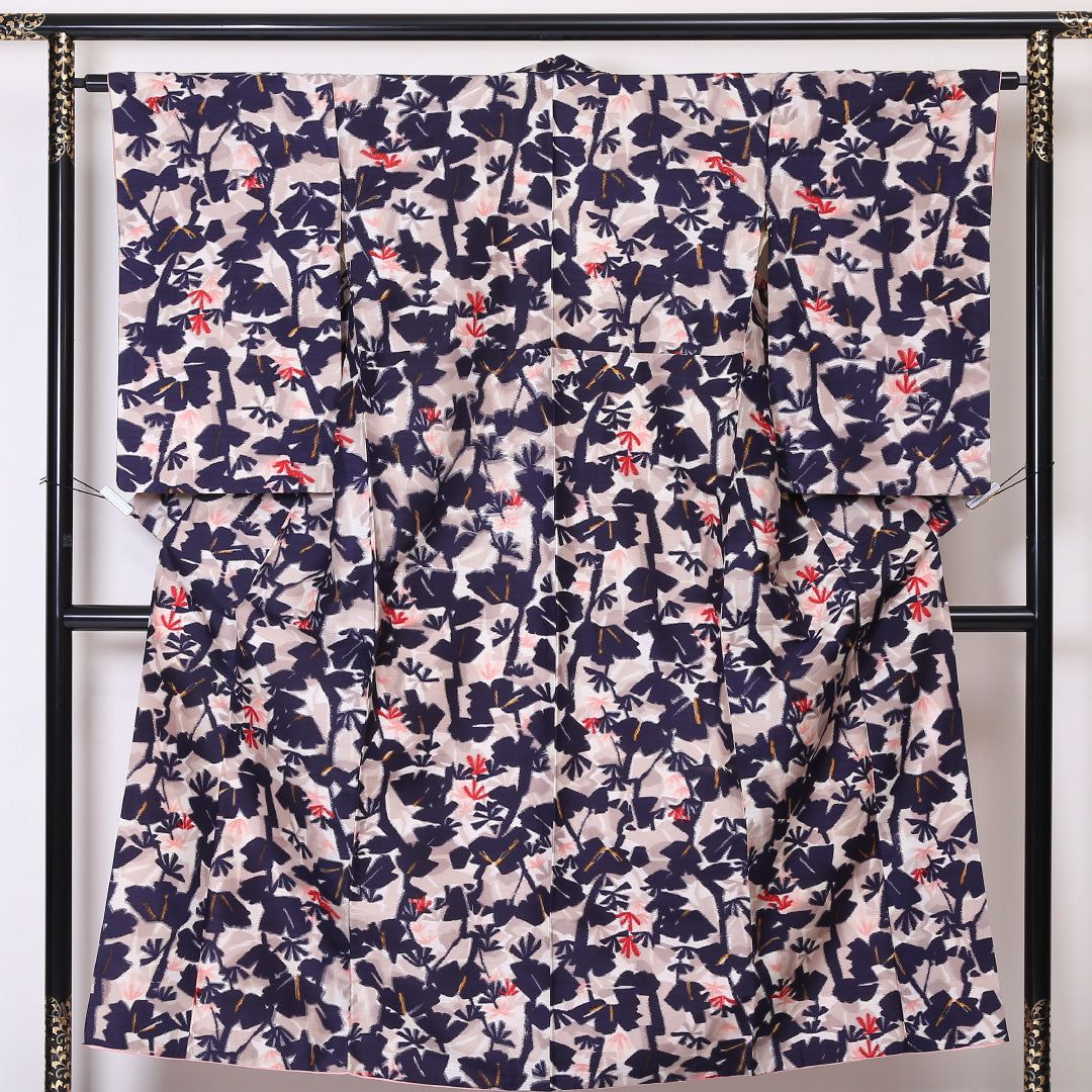 アンティーク 紬（銘仙） 袷 身丈150cm 裄丈63cm 正絹 Bランク Sサイズ