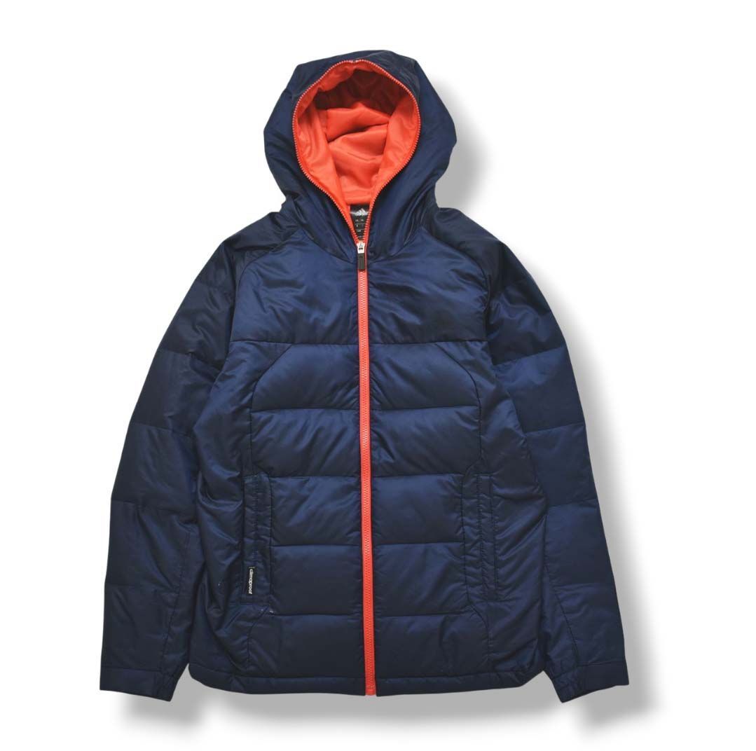  ネイビー/レッド フルジップフーディ アディダス adidas キルティング ダウン ジャケット フルジップ