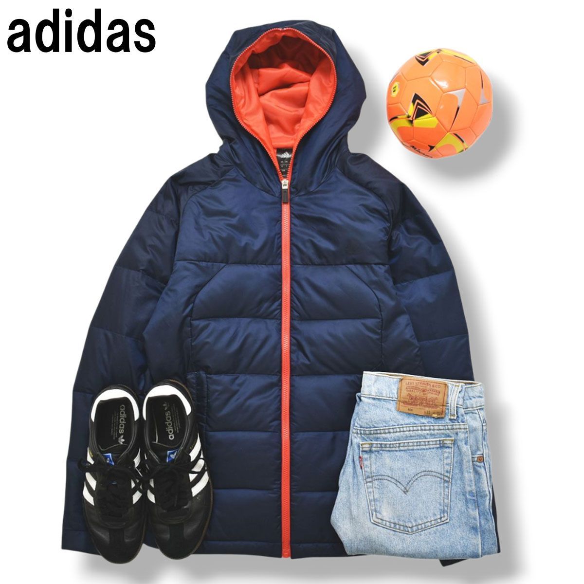 アディダス adidas キルティング ダウン ジャケット フルジップ