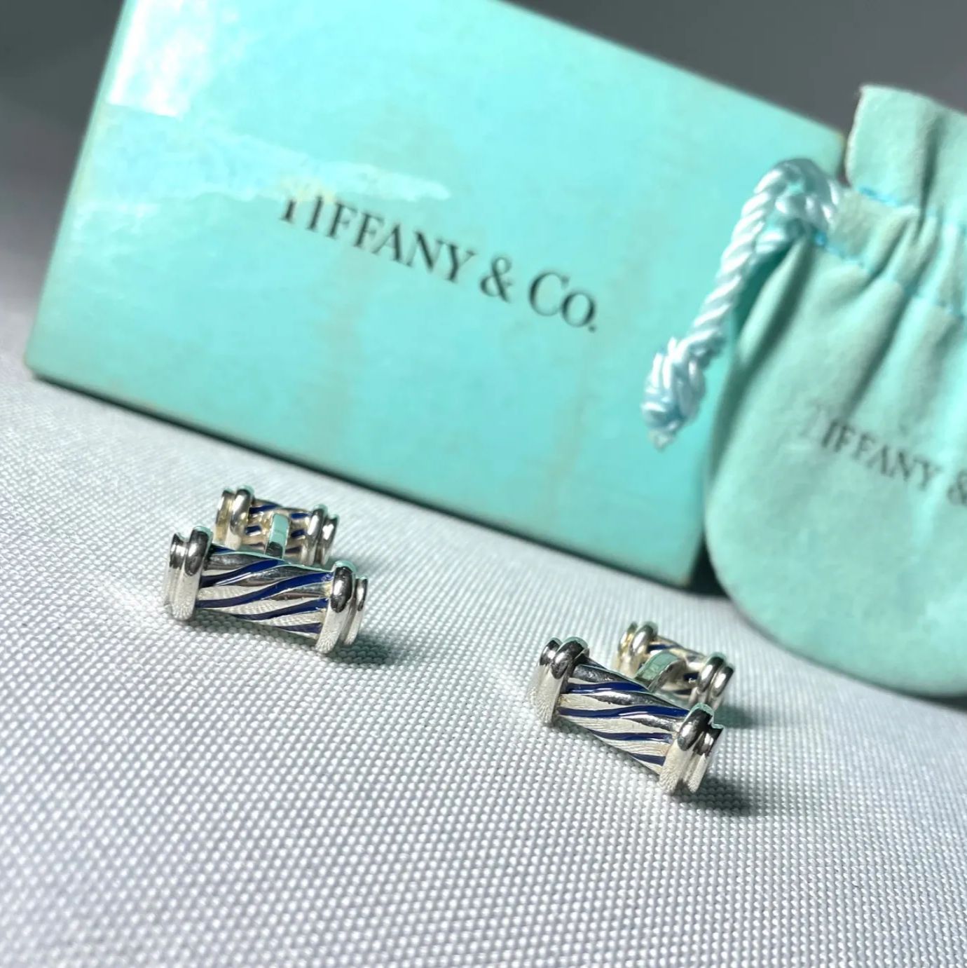 希少 Tiffany ティファニー ブルーライン ローラーデザイン