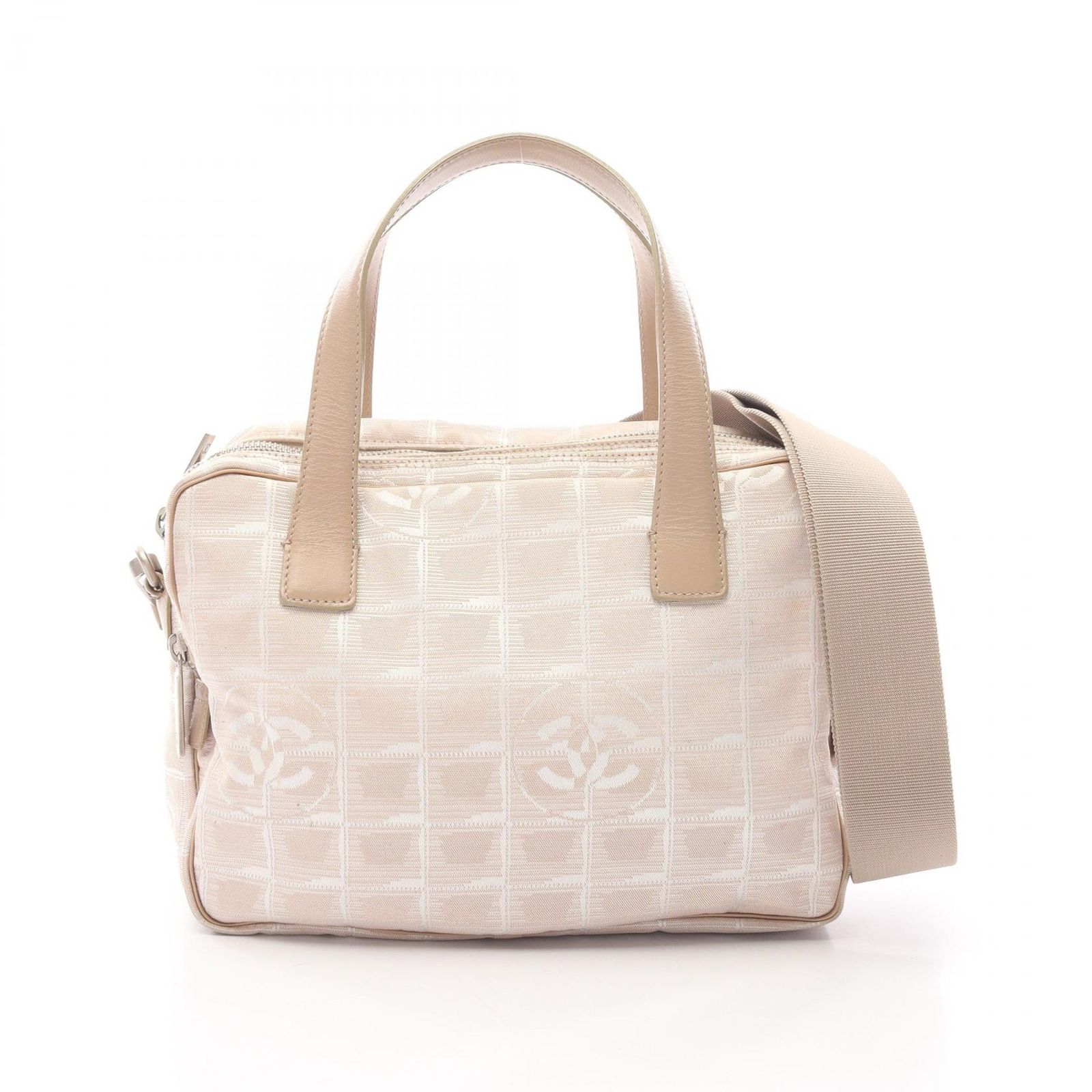 シャネル CHANEL ハンドバッグ ベージュ レザー ニュートラベルライン 