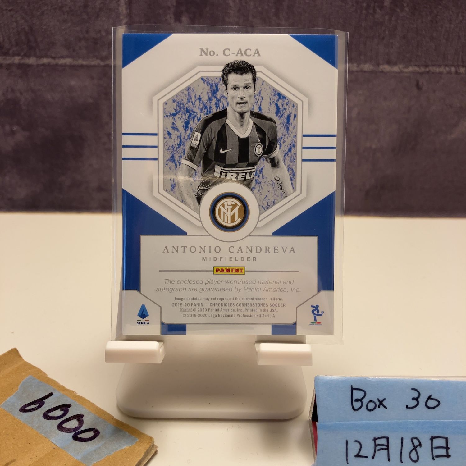 Soccer 2019-20 Panini Antonio Candreva 23/99 直筆サインカード