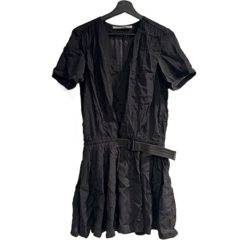 バレンシアガ BALENCIAGA ブラックドレス シルク ワンピース