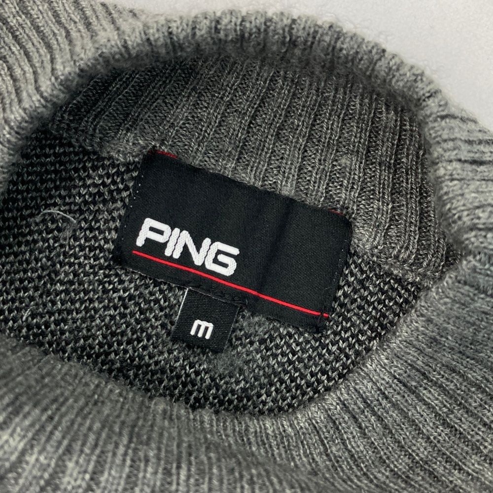 PING ゴルフウェア　セーター　ダークグレー　Mサイズ サイズ：M PING ピン ウール混 ニットセーター グレー系 [240101609055