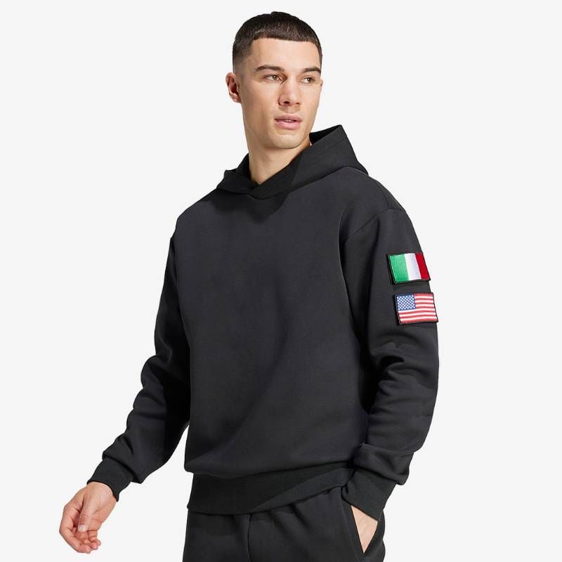【送料無料・匿名配送】Sサイズ adidas アディダス ユヴェントス × NASA コラボ フーディー 黒 国旗パッチ 新品 正規品 日本未発売