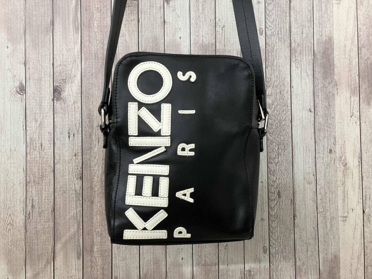 ブラック KENZO ケンゾー ショルダーバッグ ブラック レザー - メルカリ
