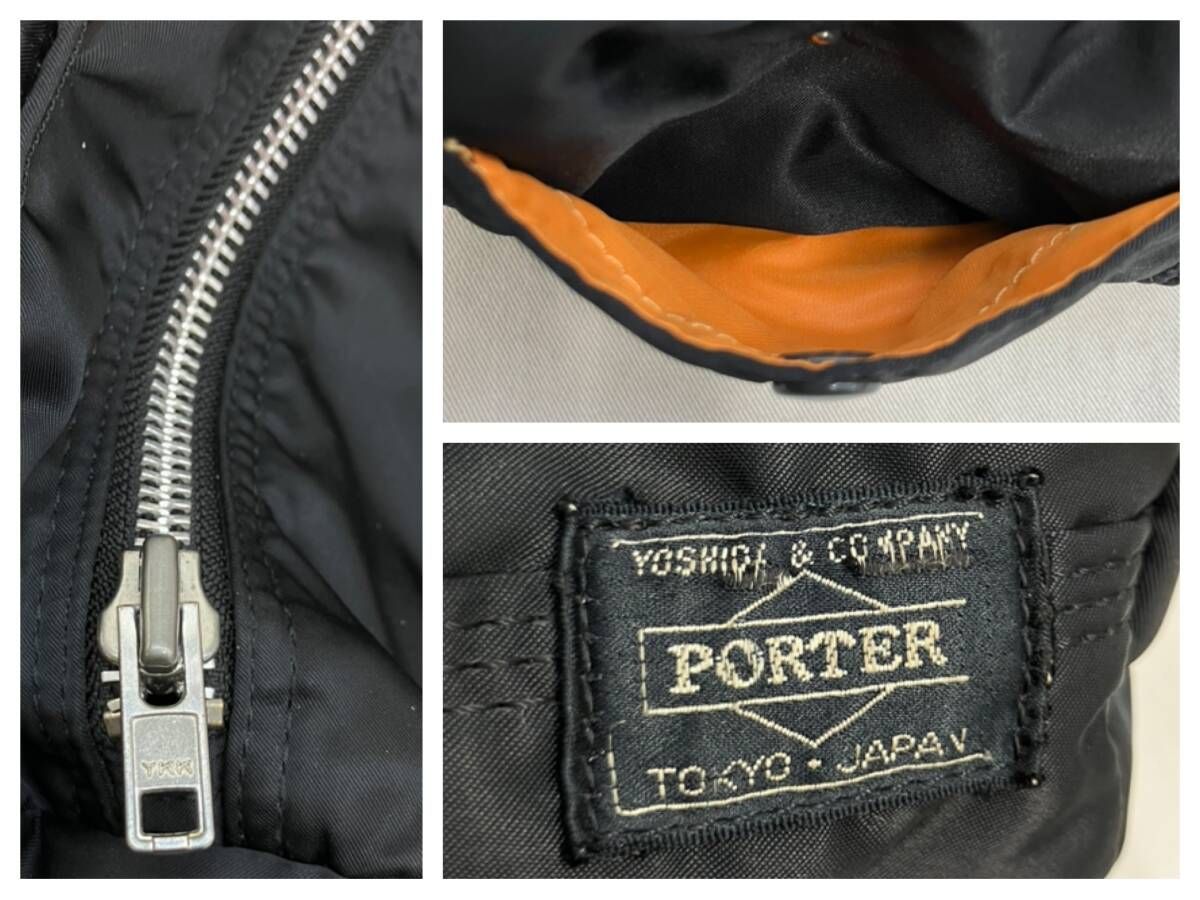 PORTER ポーター タンカーシリー ミニボストンバッグ 黒×オレンジ