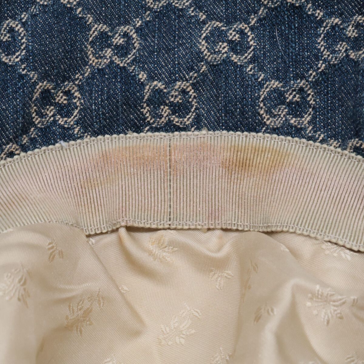 GUCCI グッチ 【国内正規】576371 レザートリム GGデニム バケット 