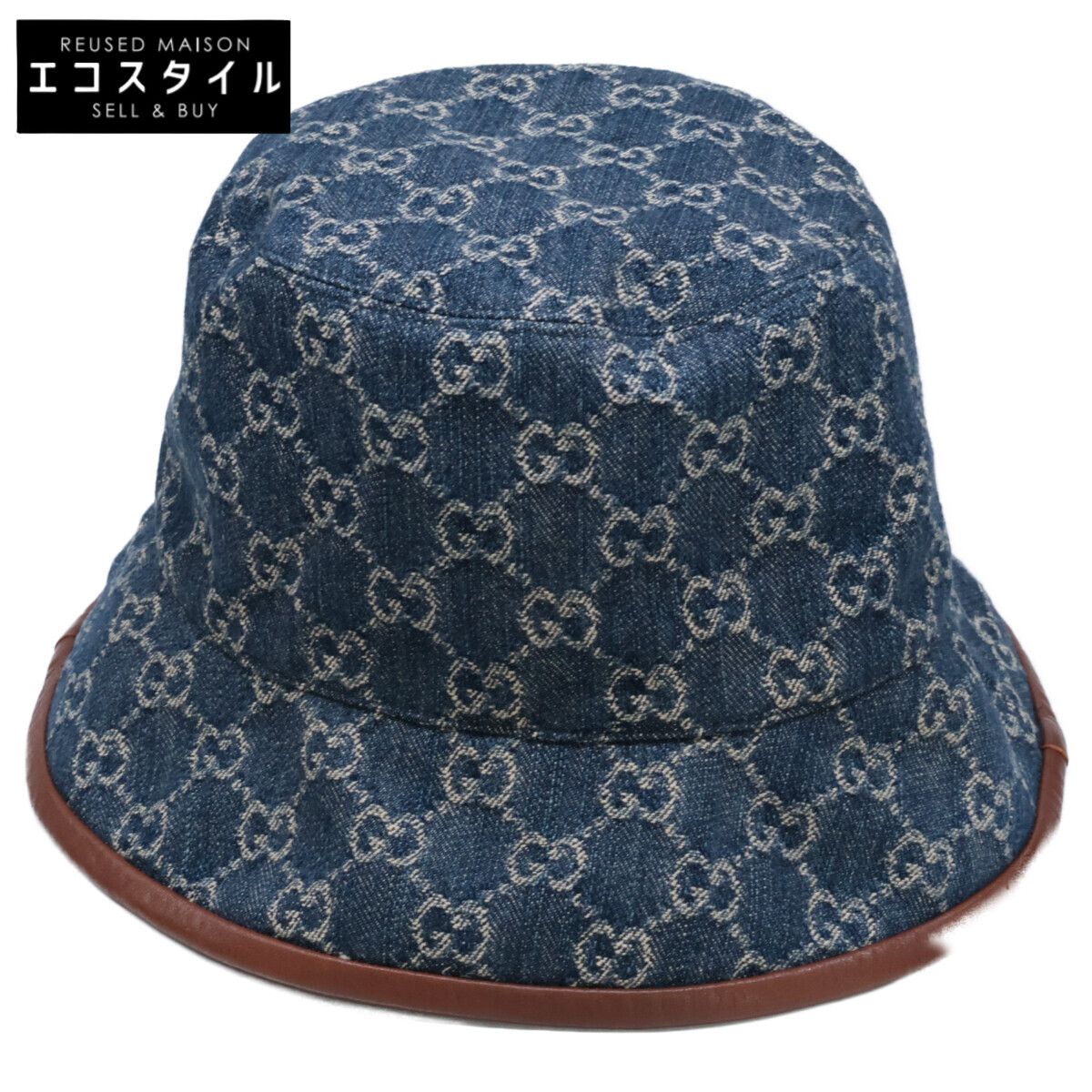 GUCCI グッチ 【国内正規】576371 レザートリム GGデニム バケット 