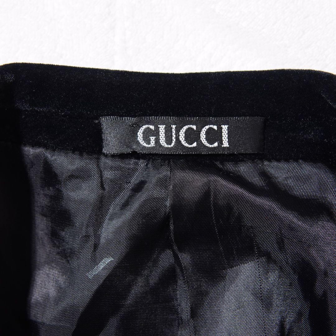イタリア製 00s グッチ GUCCI ウール ベルベット ジャケット